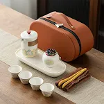 White 4 Cup Tea PotOval Bag