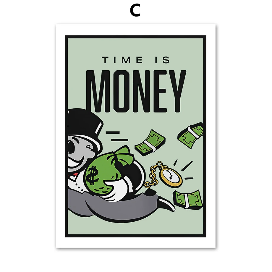 Title 4, Quadro su tela "Stock Market Money Monopoly" pe...