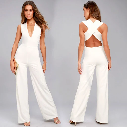 Title 6, Womens Sexy V-neck Sleeveless Halter Jumpsuit ...