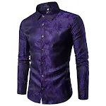 Men's Embroidered Pattern Long Sleeve Lapel Shirt offers style and comfort, perfect for any occasion. Elegant design, ve — photo 21