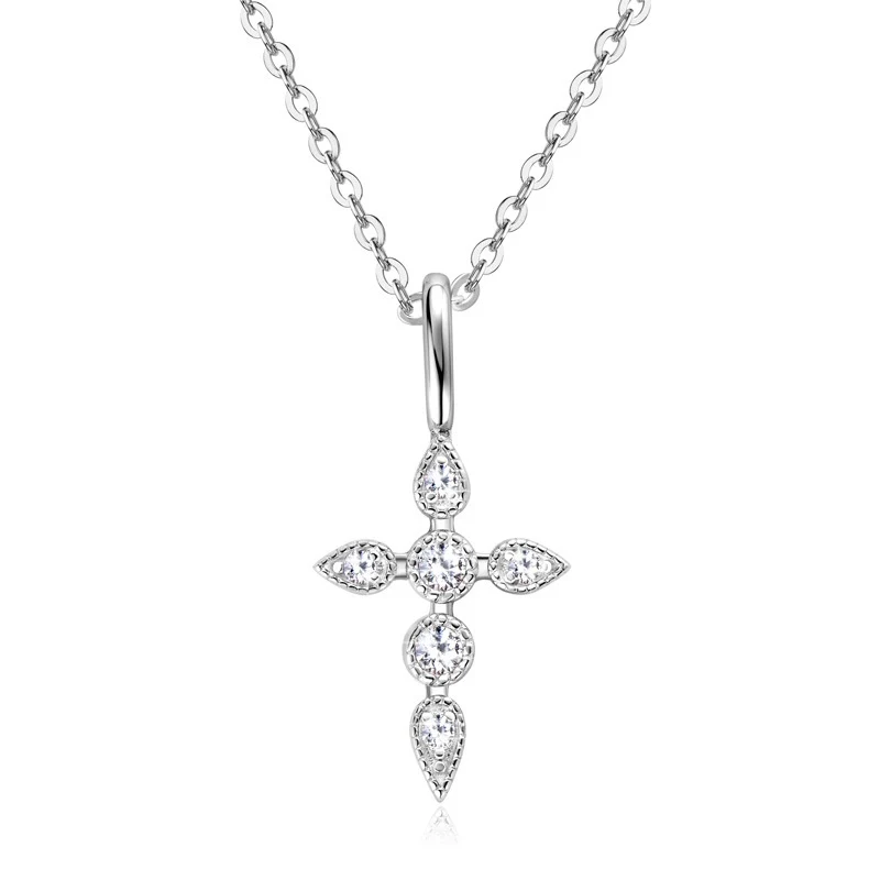 Colar Cruz Diamante para Mulher Brilho Deslumbrante Design Atemporal Joia Exquisita Presente Perfeito Joalheria Feminina Acessório Essencial — foto 2