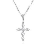 Colar Cruz Diamante para Mulher Brilho Deslumbrante Design Atemporal Joia Exquisita Presente Perfeito Joalheria Feminina Acessório Essencial — foto 2