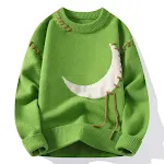 Trendy Moon Jacquard Round Neck Sweater for Men. Stay warm and stylish this winter and autumn. Comfortable and fashionab — photo 10