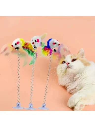 1pcs Simulation Mouse Feather Cat Toys Teaser Pet Accessories Interactive Toys For Cat Kitten Dogs Playing Have Fun Pet — photo 5
