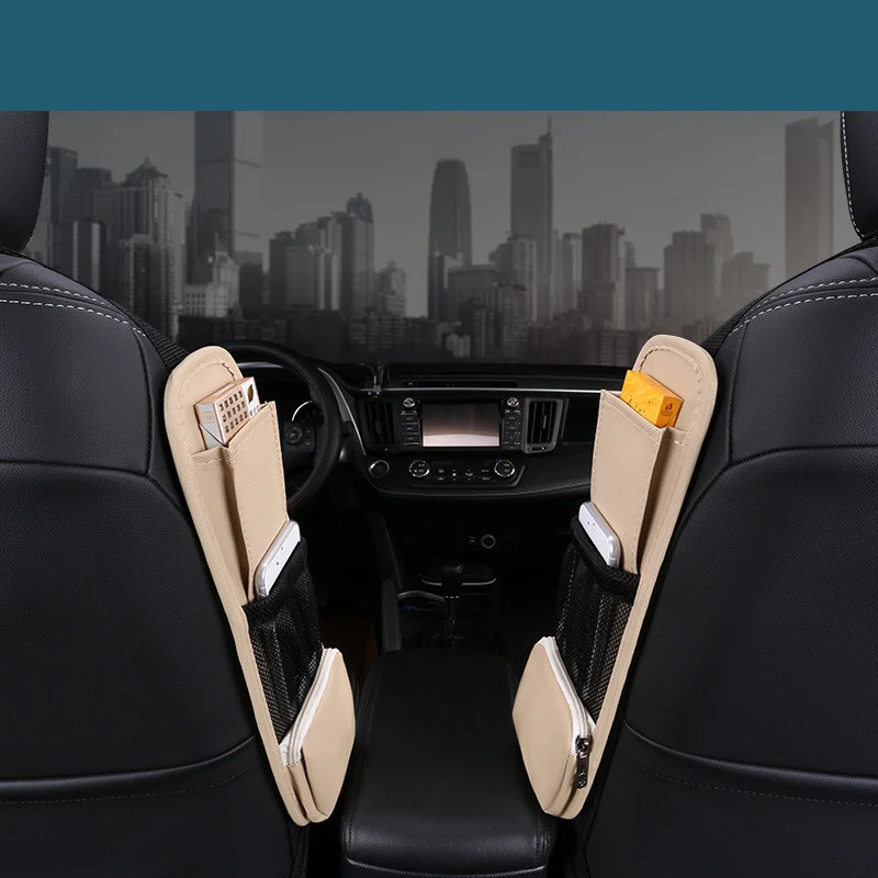 Title 4, Multifunctional Car Leather Side Pocket Storage...