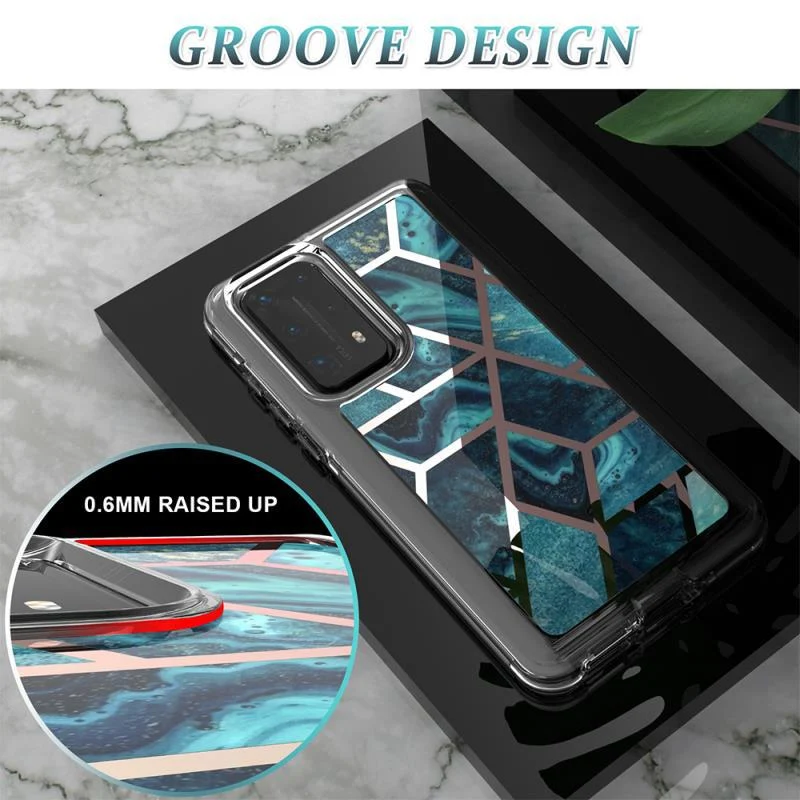Title 6, Marble geometric phone case for stylish protect...