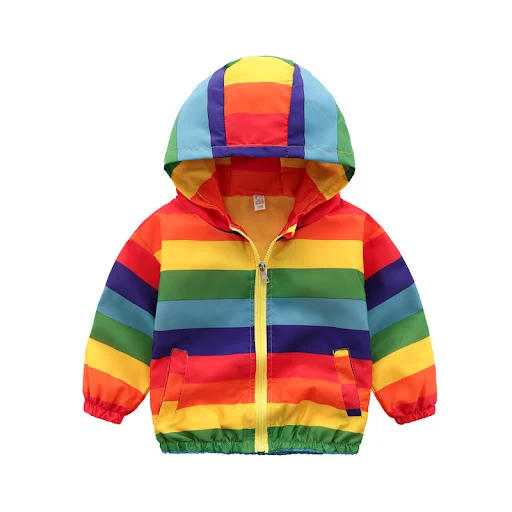 Title 6, Regenboogjas met ritssluiting en capuchon voor ...