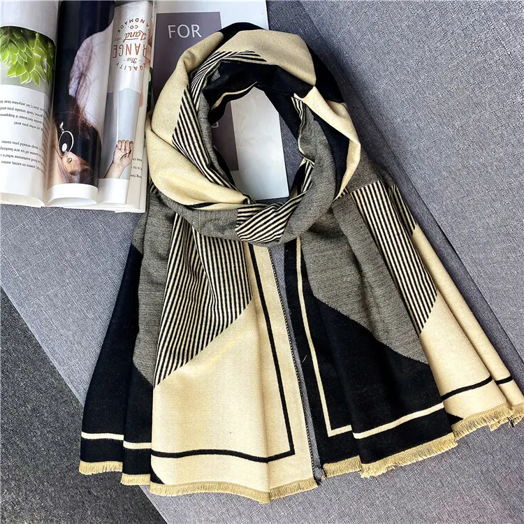 Title 16, New Double-sided Geometric Imitation Cashmere S...