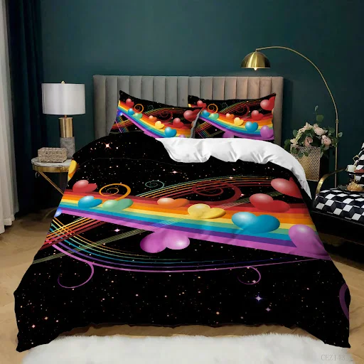 Title 10, Music Rainbow Three Piece Set 3D Digital Print....