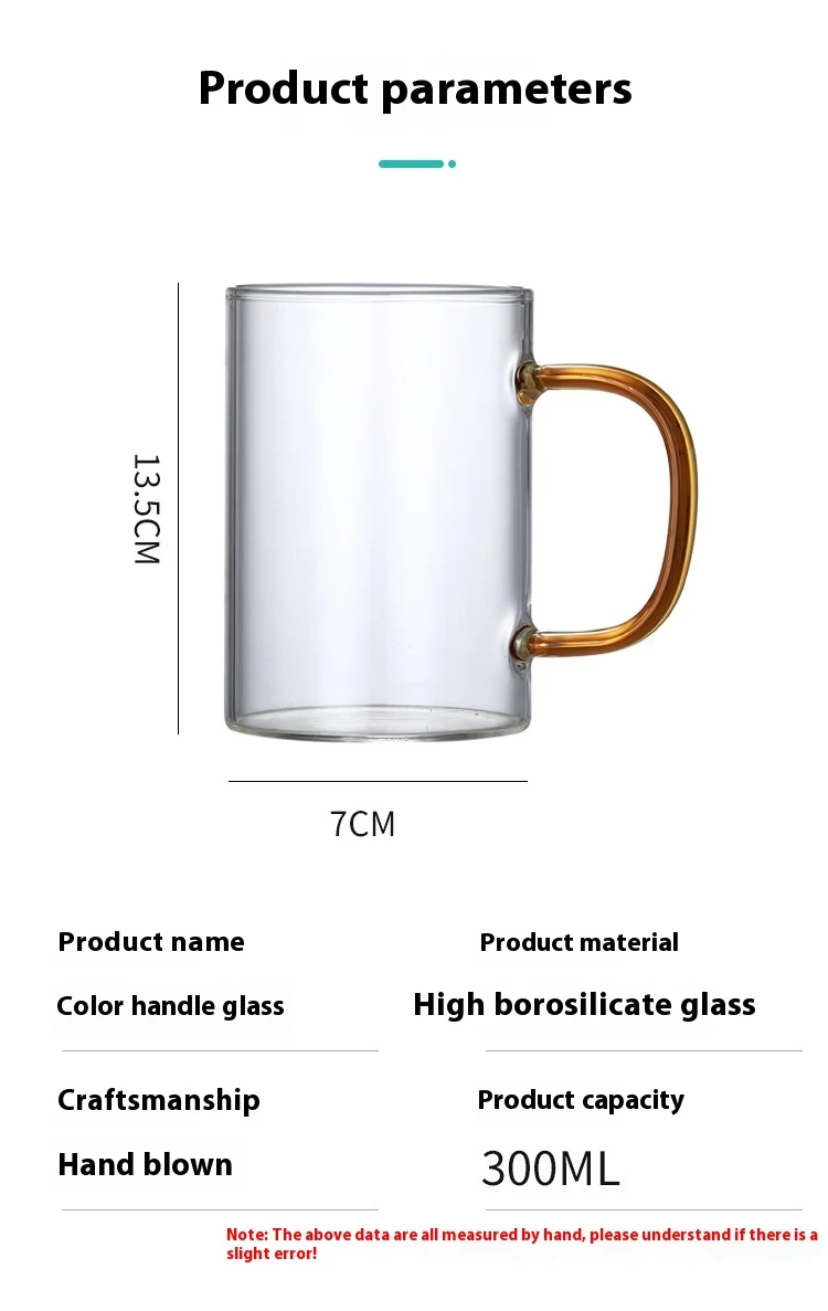 Title 10, Glass Handle Water Cup for Household, Heat-resi...