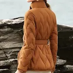 Women's White Goose Down Light Thin Fashion Coat, designed to trim your waist, offering warmth, style, and a flattering — photo 7