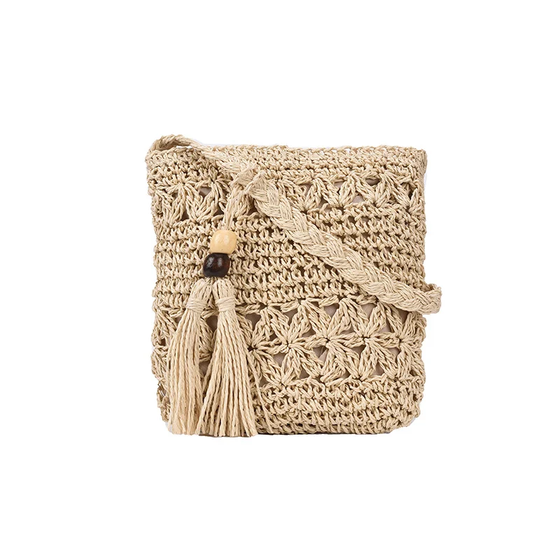 Handgemaakte Geweven Zomer Vakantie Strand Kleine Crossbody Tas voor Dames, Stro, Perfect voor zomerse uitjes — foto 1