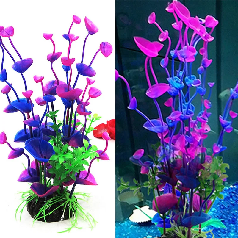 Title 13, 1Pcs Artificial Aquarium Decor Plants Water Wee...