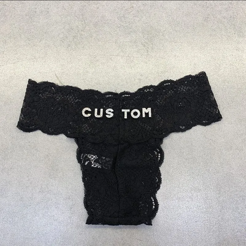 Title 4, Metal Letters Fully Transparent Thong Pants For...