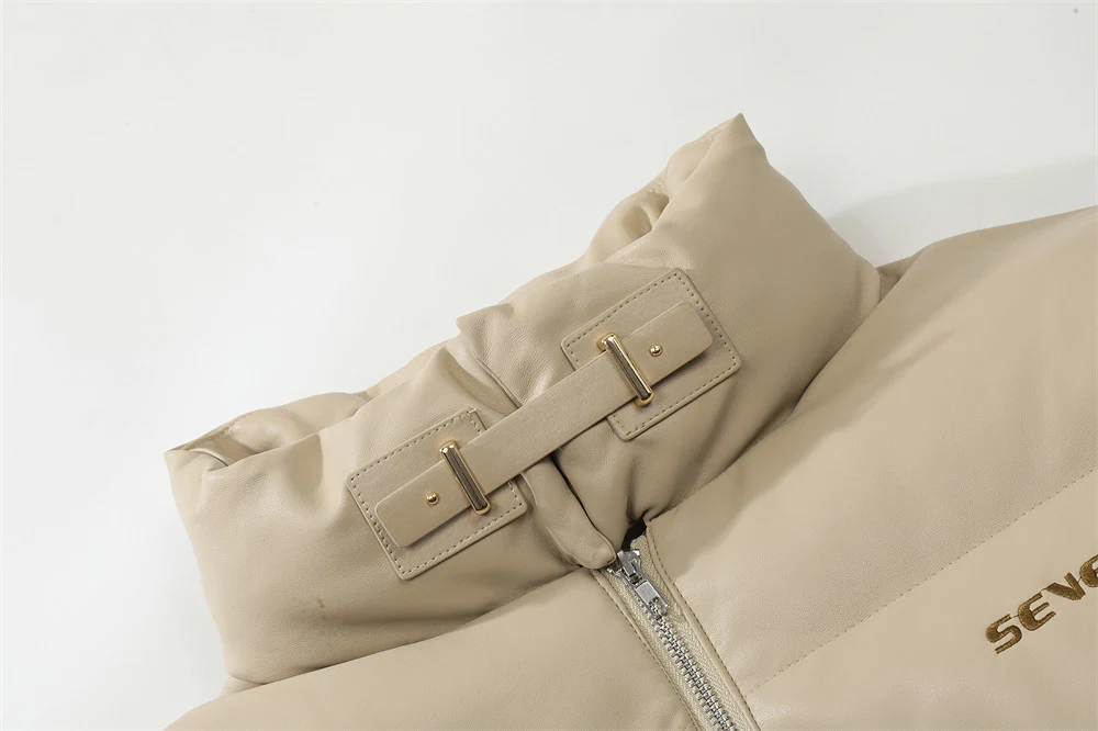 Title 9, Mens Cold-Proof Cotton-Padded Leather Coat