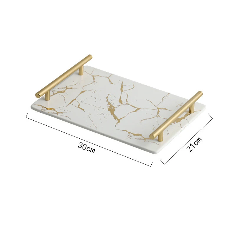 Title 4, Marble rectangular ceramic tray perfect for ser...