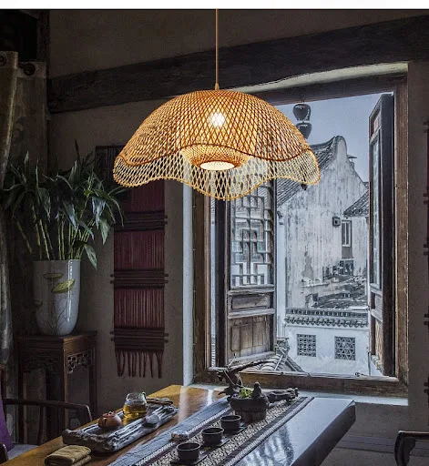 Title 7, New Chinese Style Bamboo Chandelier for Creativ...