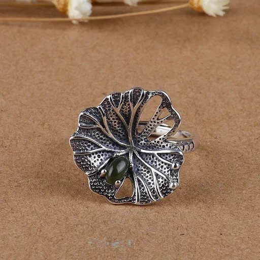 Title 1, Anel Artesanal de Prata 925 Retro Thai Silver G...
