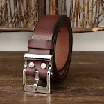 Men's Retro Leather Belt, First Layer Cowhide, Stainless Steel Buckle, All-match style, durable and versatile, perfect f — photo 2