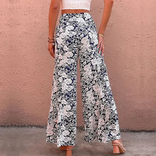Title 2, Pantalon évasé dété pour femme à taille haute ...
