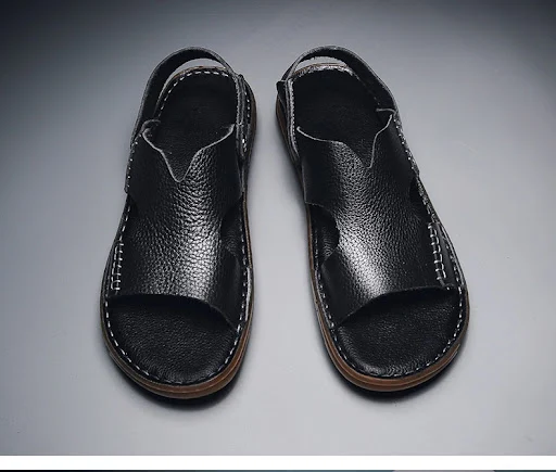 Title 24, Mens Dual-use Cowhide Sandals with Soft Bottom...