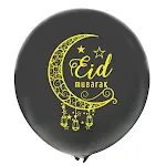 12Black eid Moon Latex Ball
