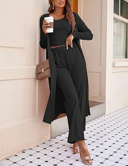 Title 5, Womens 3-piece Casual Cardigan Vest Long-sleev...