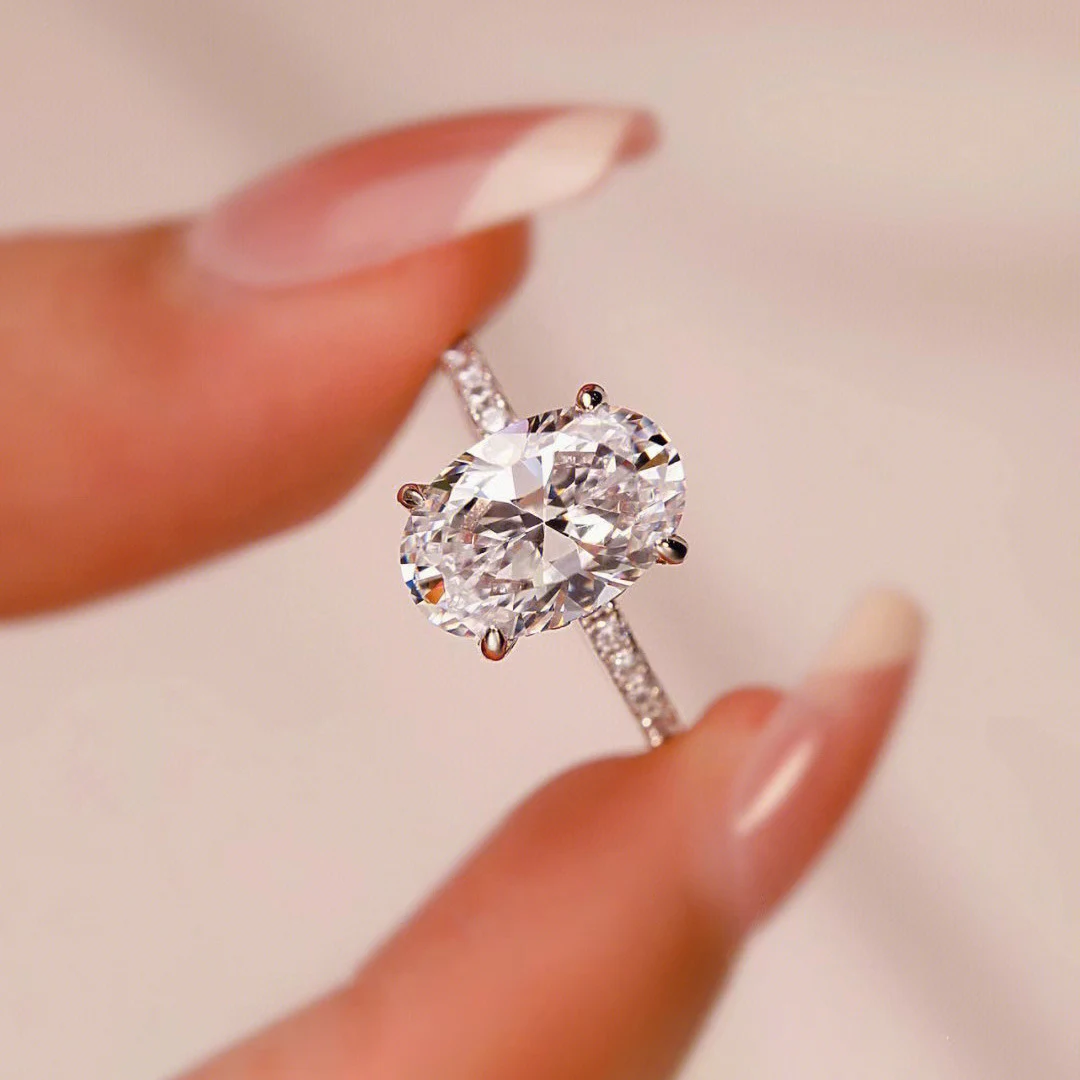Title 2, Anel de noivado com diamante de moissanite simu...