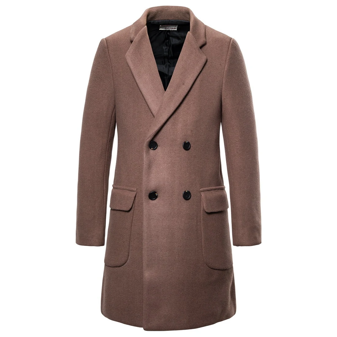 Title 1, Mens Double-Breasted Woolen Trench Coat