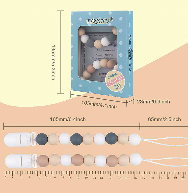 Corrente para chupeta de silicone para bebês, brinquedos calmantes e mordedores para aliviar a gengiva e acalmar o bebê. — foto 5