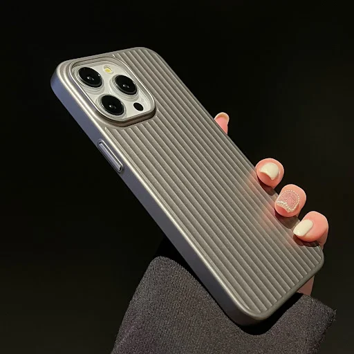 Title 7, Metal Corrugated Grating Skin Frosted Phone Cas...