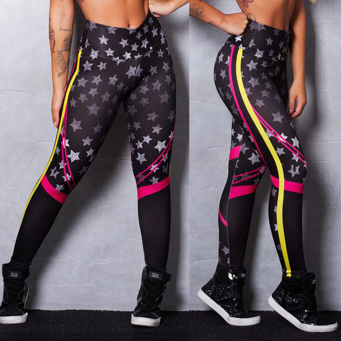 Title 5, Womens Printed Sports Yoga Pants for workouts ...