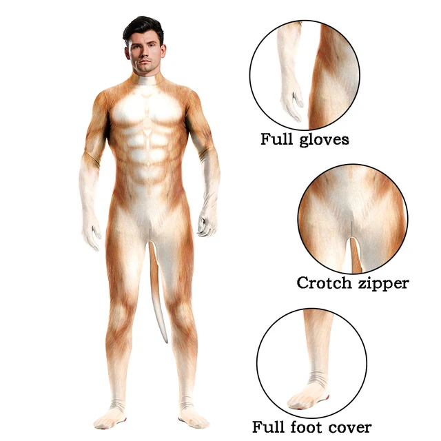 Halloween Bodysuit Zentai with Tail Animal Husky. Fun & Comfortable Costume for Parties & Cosplay. Perfect for Adults. — photo 5