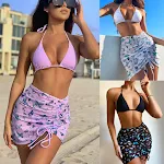 Novo estilo de maiô feminino com três peças, modelo dividido. Desfrute do sol com conforto e elegância, perfeito para praia e piscina. — foto 4