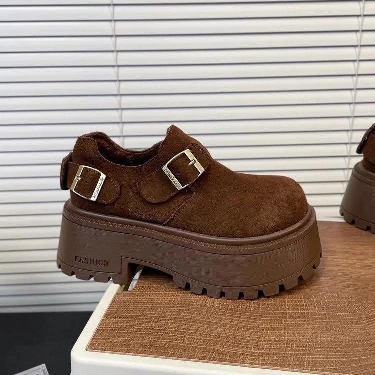 Red fashionable, temperamental all-match, height-increasing, warm, wear-resistant low-top cotton shoes for a stylish loo — photo 2