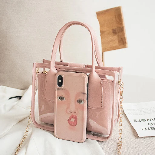 Title 4, Bolsa transparente coreana de gelatina, a forma...