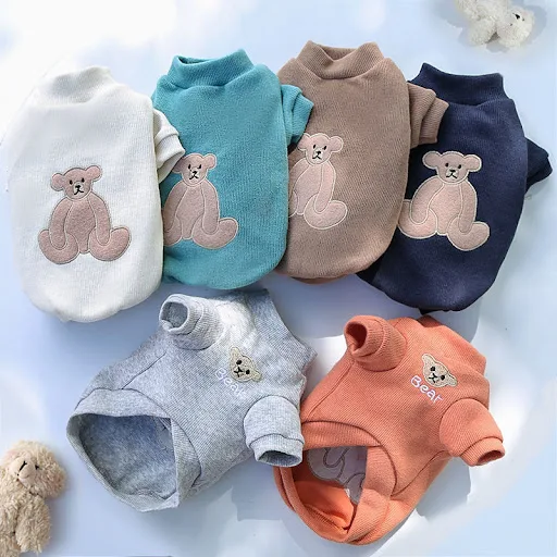 Title 2, Warm Embroidered Bear Bottoming Shirt Pet. Keep...