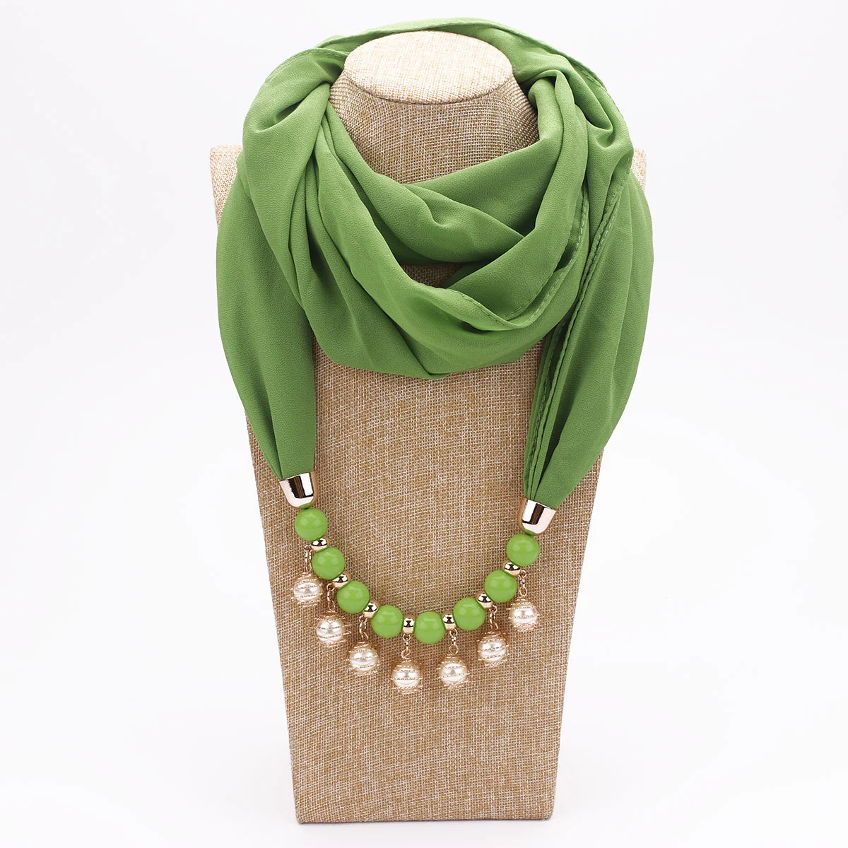 Title 10, Collana in chiffon di perle Sciarpa Bavaglino P...