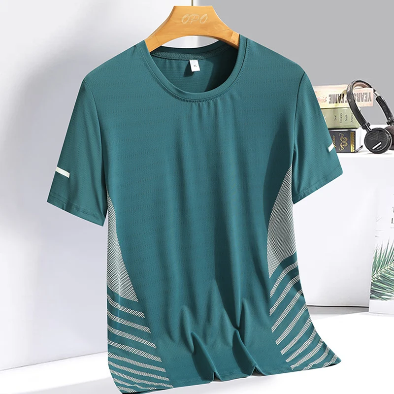 Camiseta masculina de seda de gelo de secagem rápida de verão — foto 3