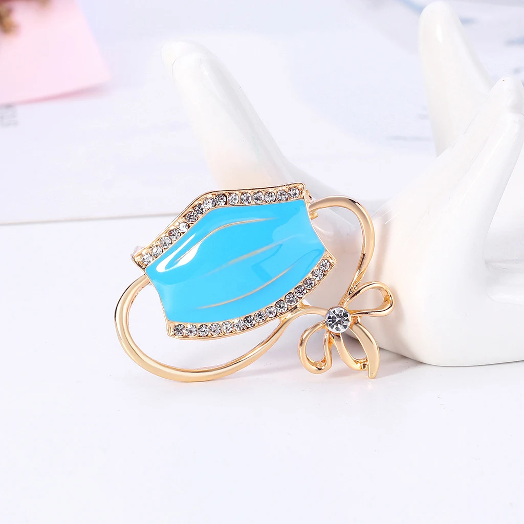Legering Diamant bezette Olie Druppel Blauwe Broche, een elegant accessoire om je look te versterken met een vleugje luxe en verfijning. — foto 5