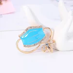 Legering Diamant bezette Olie Druppel Blauwe Broche, een elegant accessoire om je look te versterken met een vleugje luxe en verfijning. — foto 5