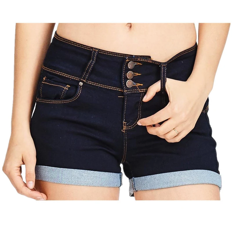 Damen Waist-tight Denim Elastic Color Cloth Shorts Hot Pants – bequeme und modische kurze Hose für heiße Tage. — foto 18