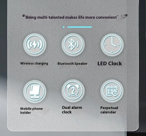 Title 10, Creative Clock Wireless Charging Bluetooth Spea...