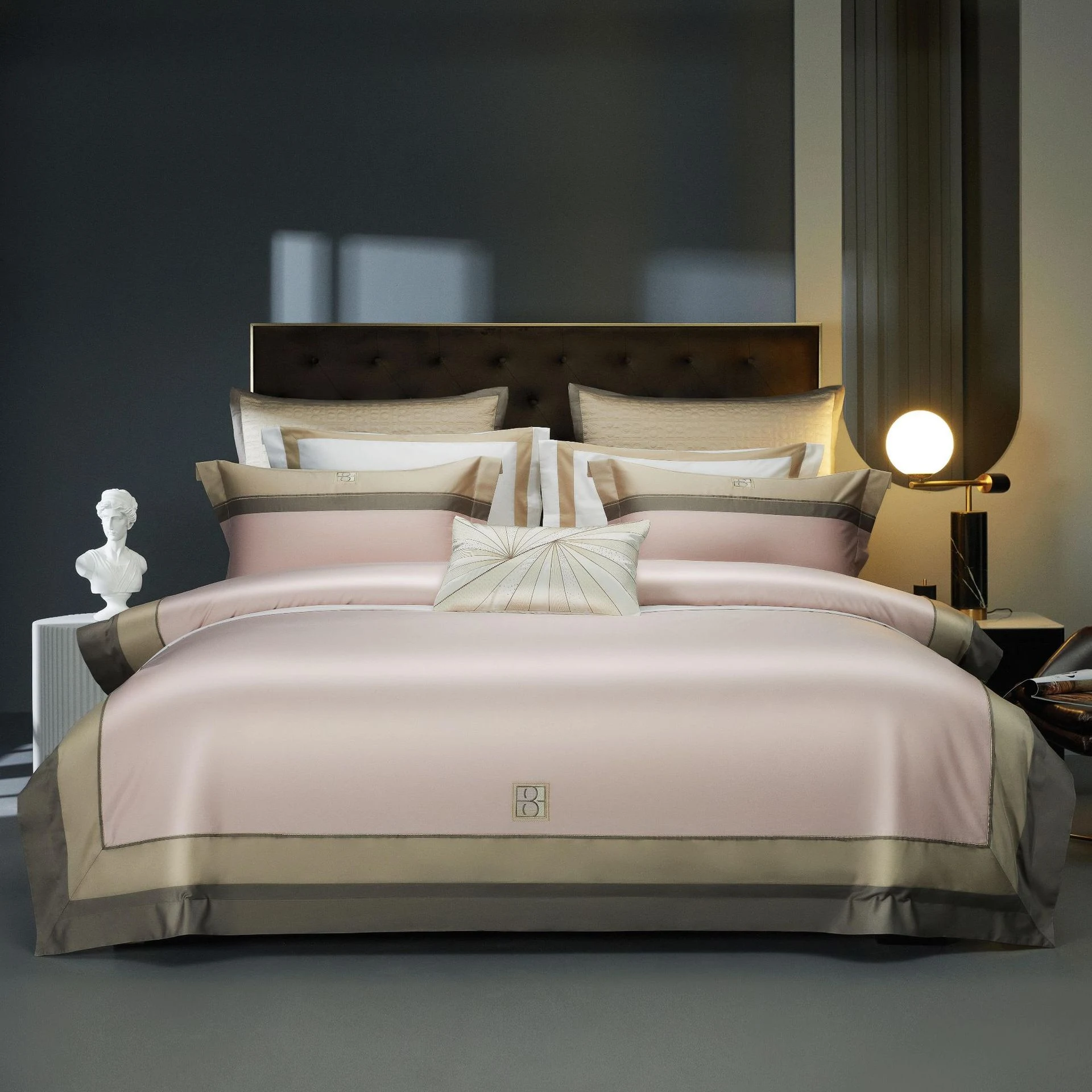 Luxurious 160 Thread Count Double-strand Long-staple Cotton Color Block Embroidery Bedding Set for ultimate comfort. — photo 6