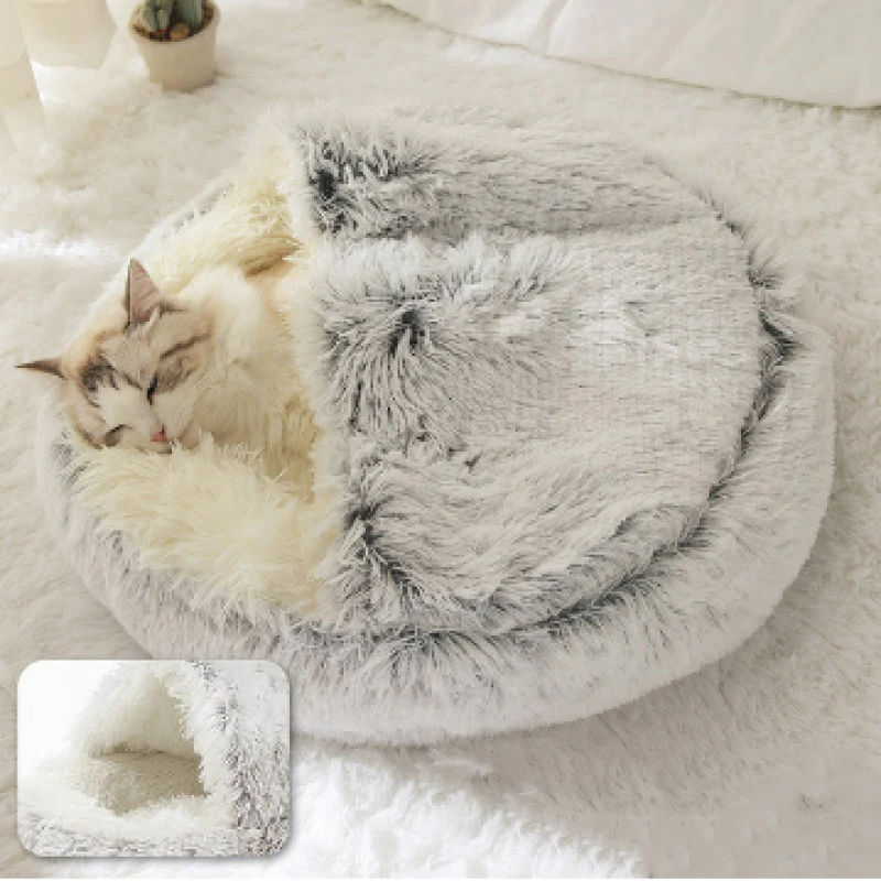 Plush shell pet nest, a cozy and secure haven providing comfort and relaxation for your dogs and cats. A soft and inviti — photo 14