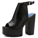 Peep Toe Sandalen mit klobigem Absatz, hohem Absatz und wasserdichtem Design, ideal für Stil und Schutz, den ganzen Tag. — foto 3