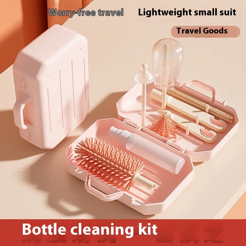 Portable Multifunctional Silicone Straw Baby Bottle Brush Storage Set, provides easy and effective cleaning for baby bot — photo 7
