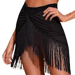 Ladies Mesh Swimsuit Cover Up with Fringe and Irregular Skirt, a stylish and lightweight beach and pool cover up for sum — photo 4