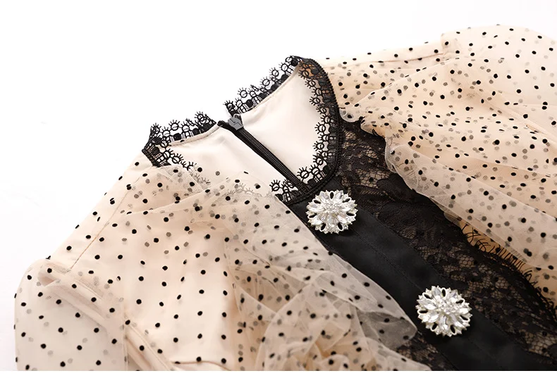 Title 10, Polka Dot panel kanten slim fit wikkelrok, flat...
