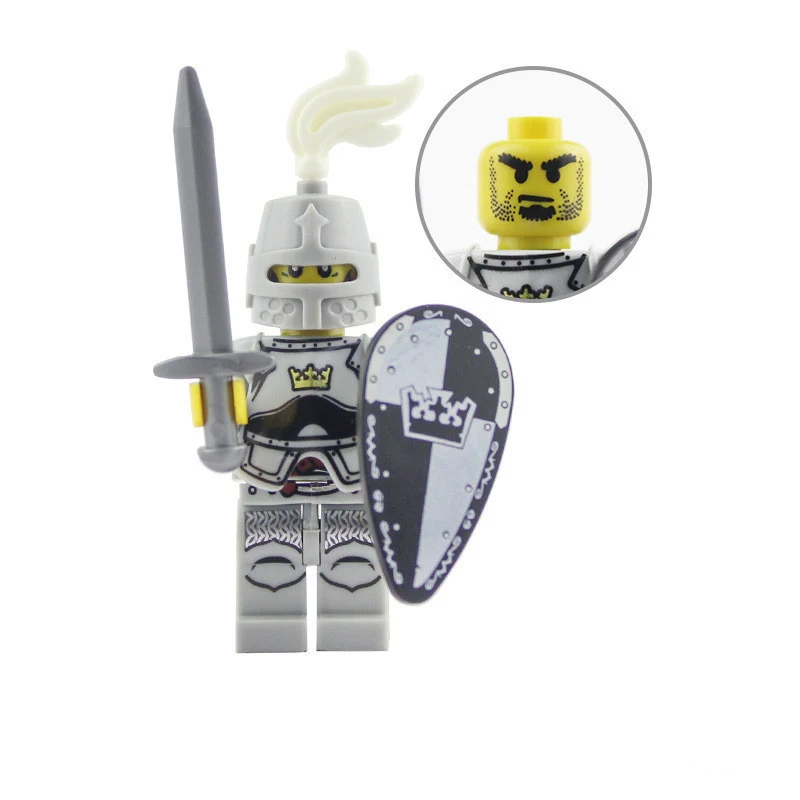 Title 7, Blocos de montar White Crown Knight mini, brinq...